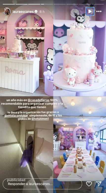 Laura Escanes comparte por stories la decoración de la fiesta del 6º cumpleaños de su hija Roma