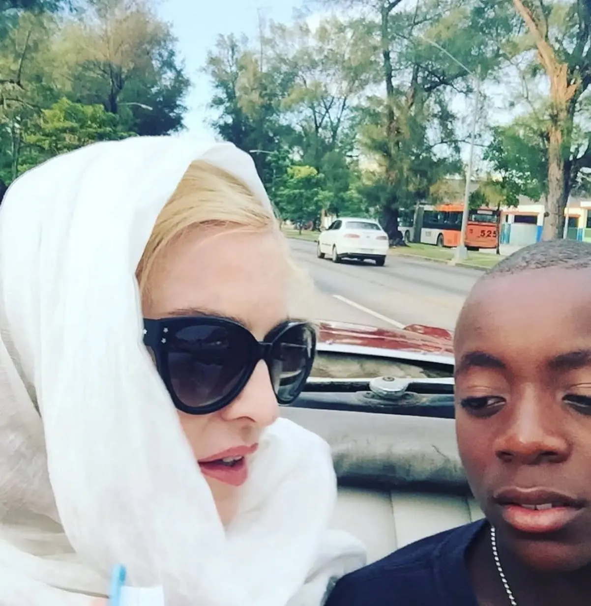 Madonna con su hijo David
