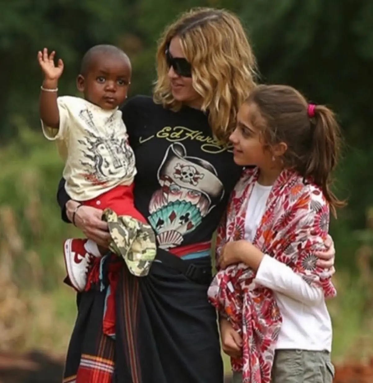 Madonna con su hijo David