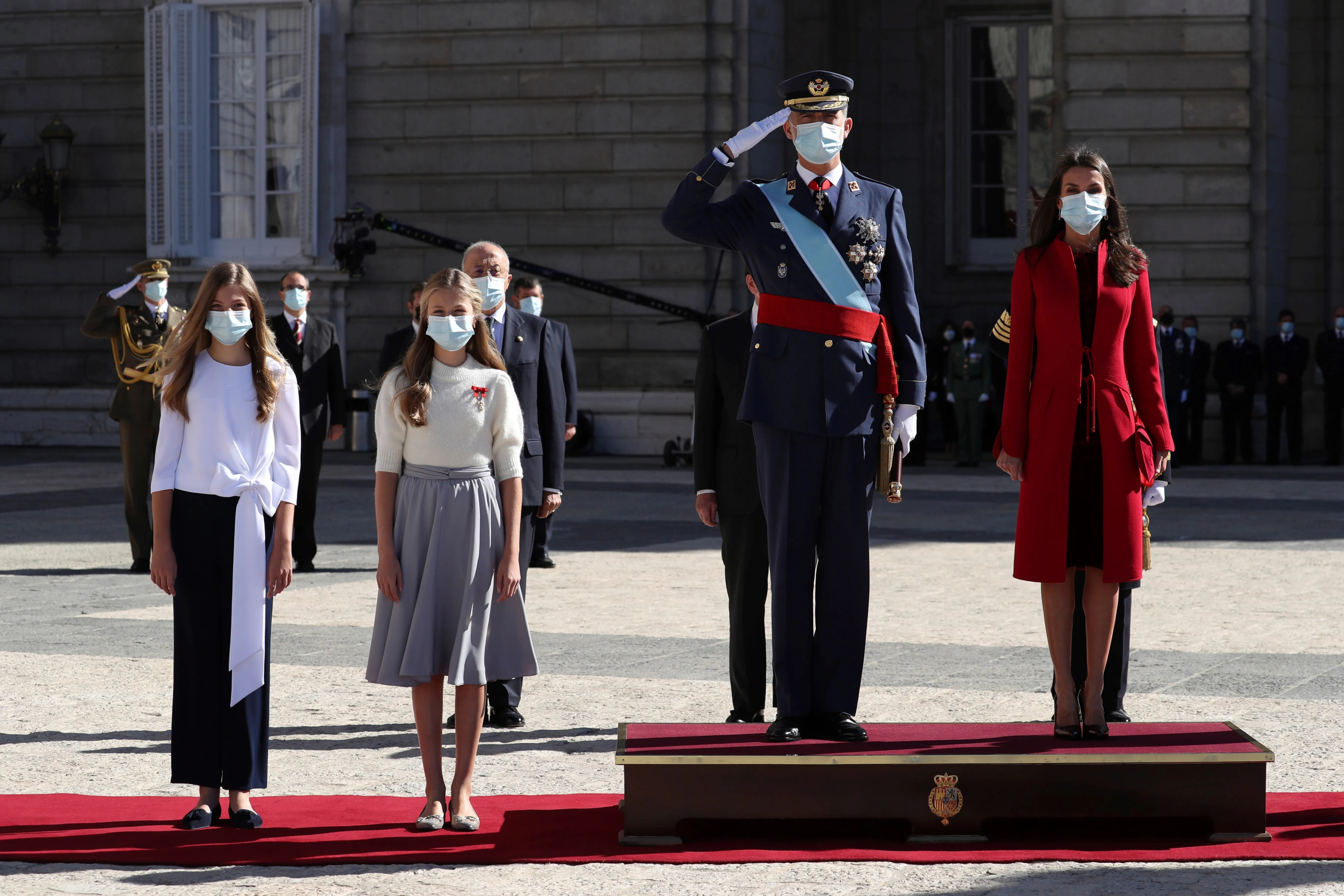 La familia real el 12 de octubre del 2020.