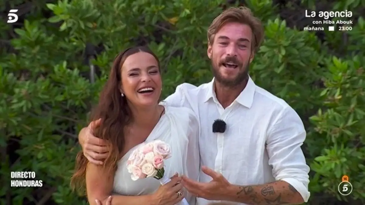Marta Peñate y Tony Spina en su boda en Honduras, 'Supervivientes All Stars'.