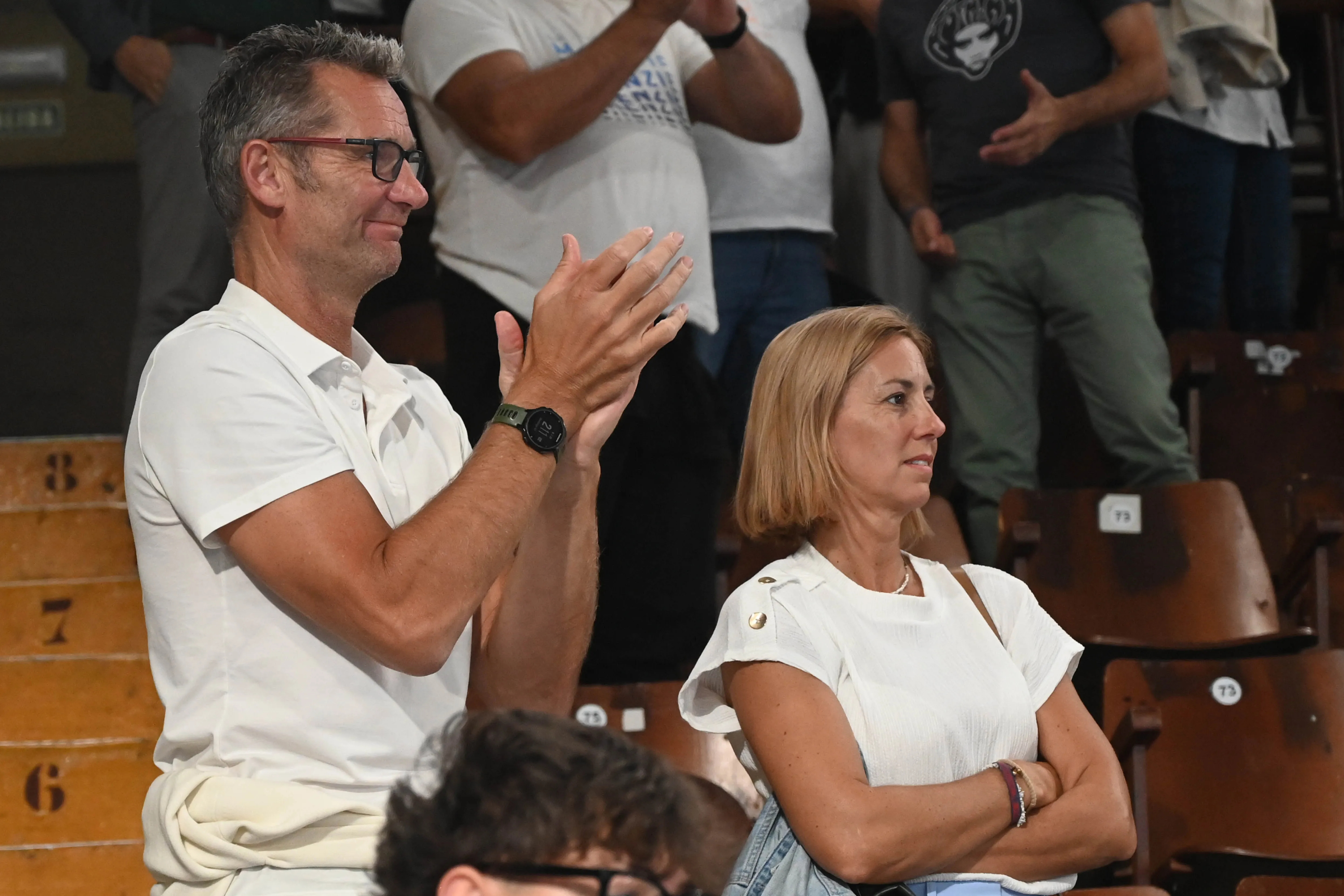 Iñaki Urdangarin con Ainhoa Armentia en el balonmano.
