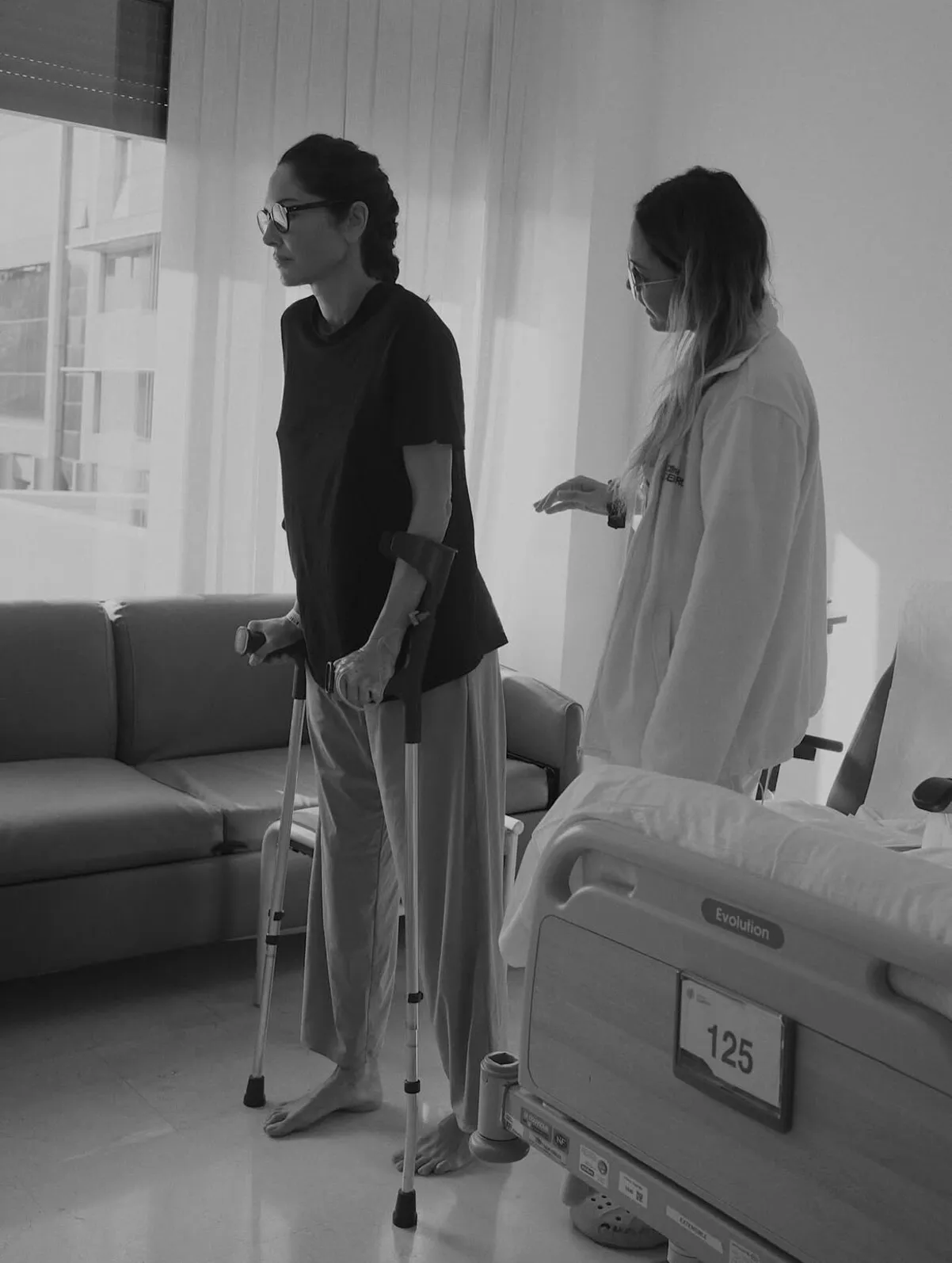 Eugenia Silva en el hospital