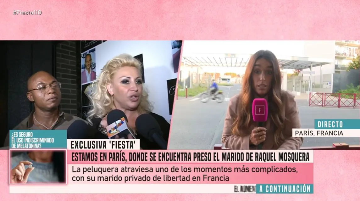 En 'Fiesta' hablan de la detención del marido de Raquel Mosquera.