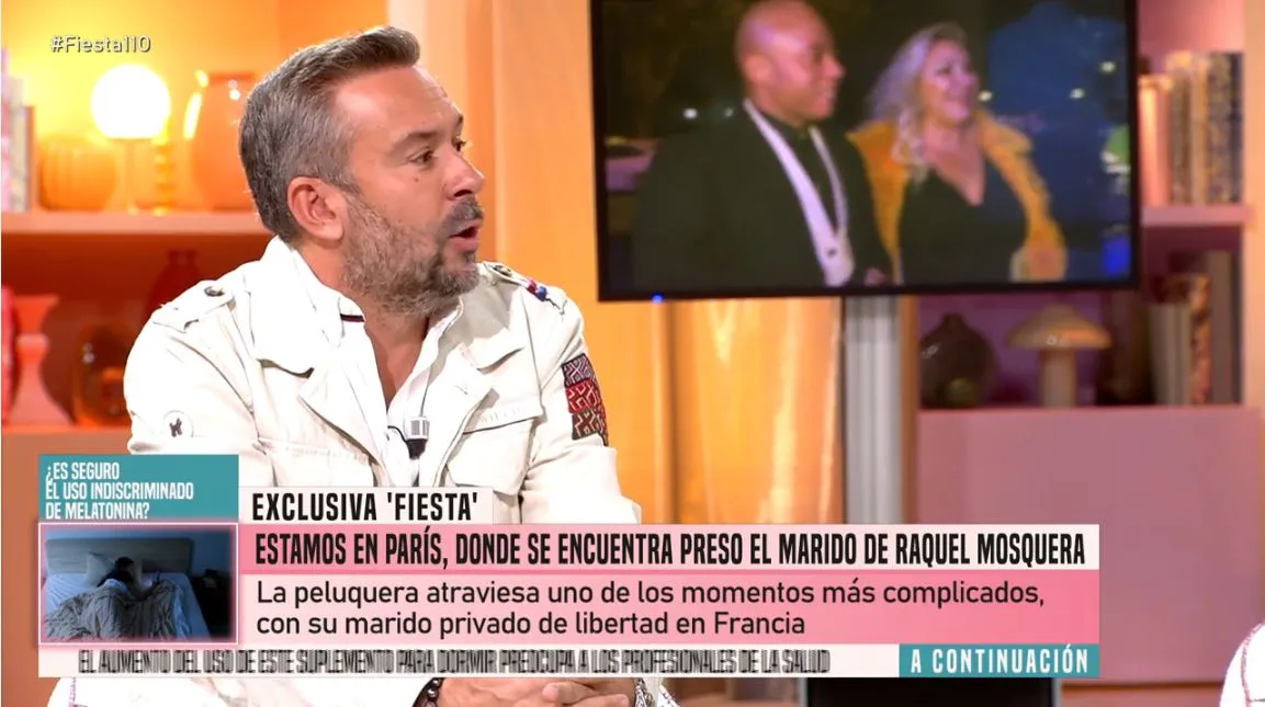 En 'Fiesta' hablan de la detención del marido de Raquel Mosquera.