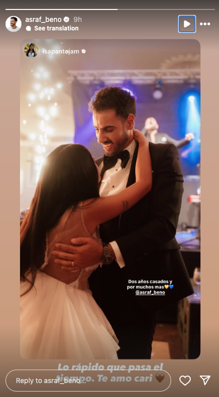 Isa Pantoja y Asraf celebran su 2º aniversario de boda
