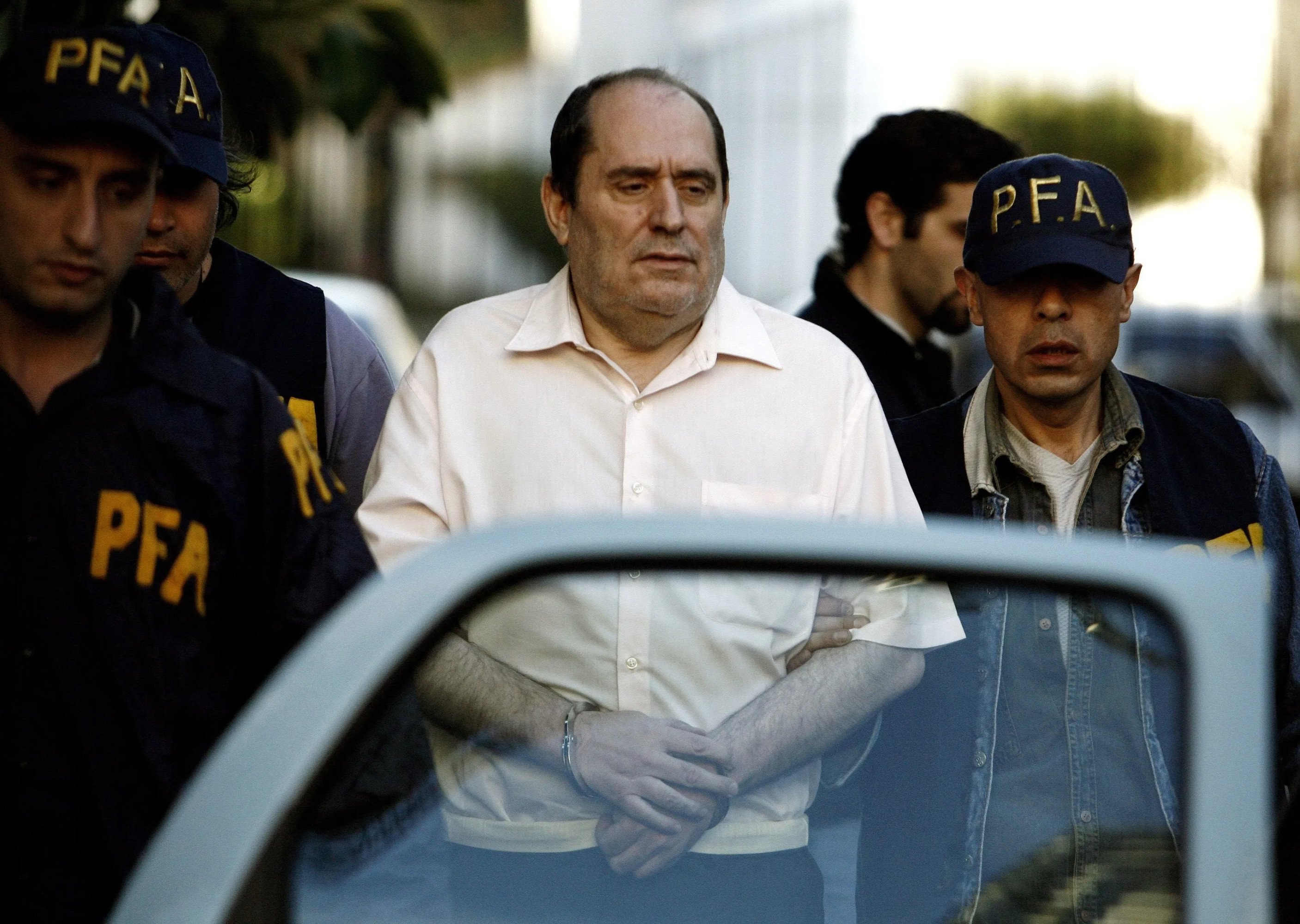 Emilio Rodríguez Menéndez durante su detención en Argentina (2008).