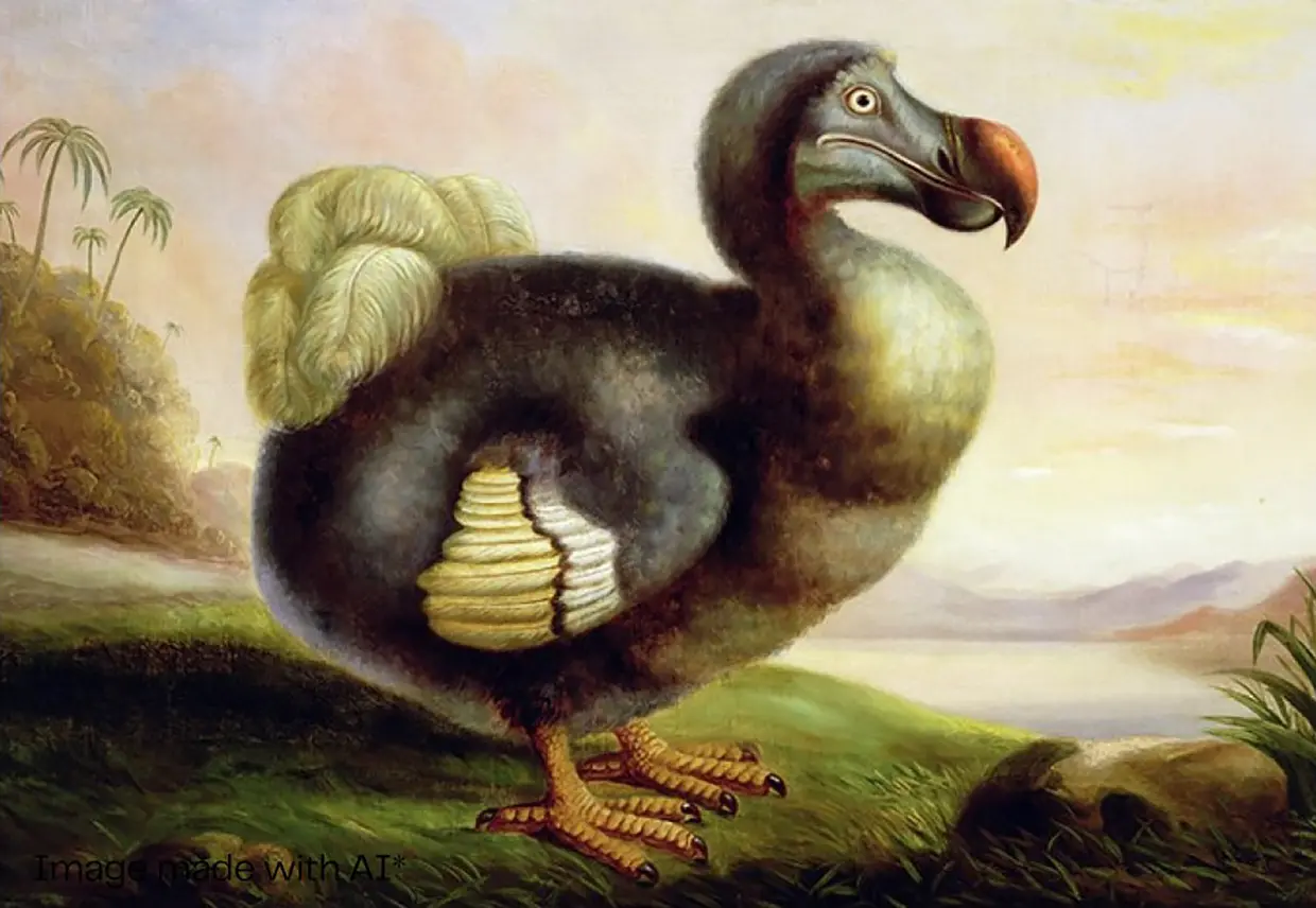 El dodo, que desapareció en el siglo XVII.