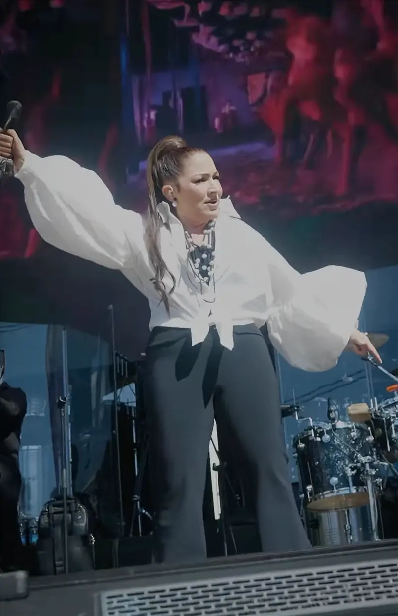 Gloria Estefan durante un concierto en Madrid.