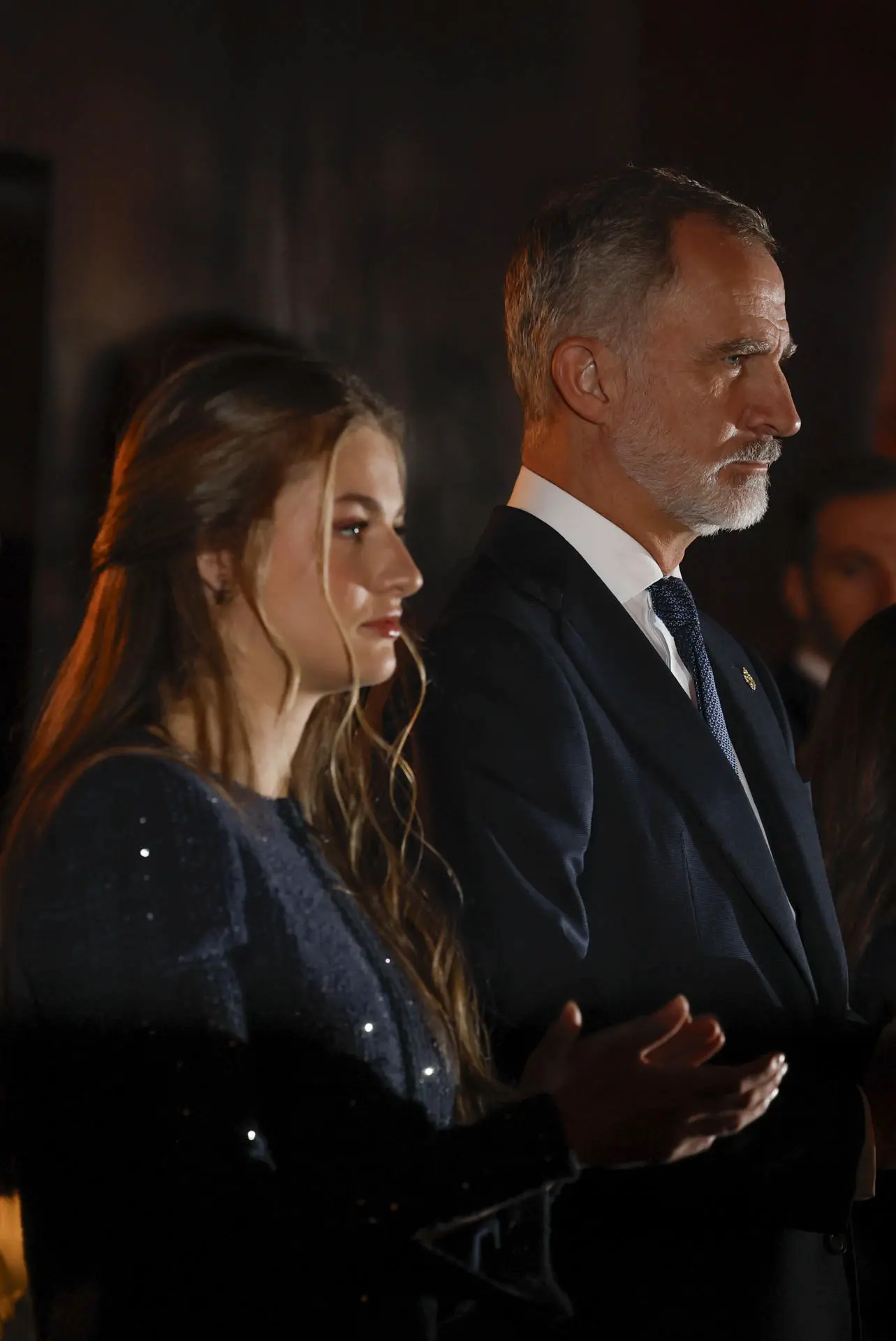 La familia real española: Felipe, Letizia, Leonor y Sofía en su llegada a Oviedo.