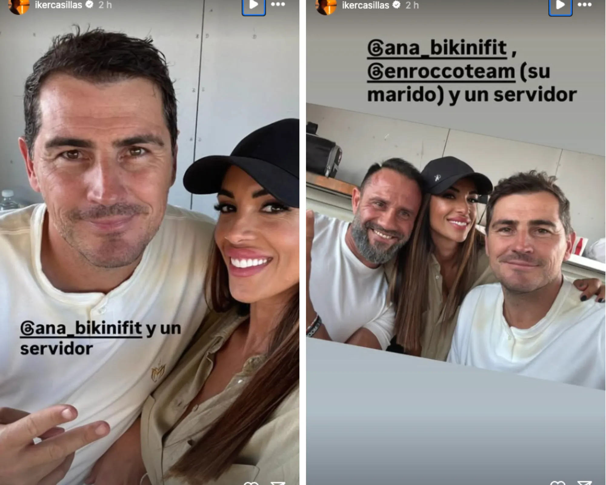 Iker Casillas en un collage aclarando quién es Ana, mujer de su nutricionista, con quien la han relacionado