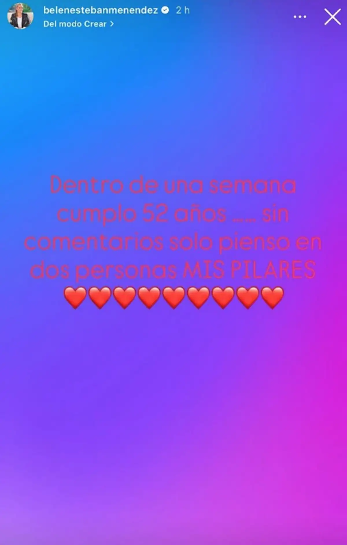 Mensaje Belén Esteban en IG