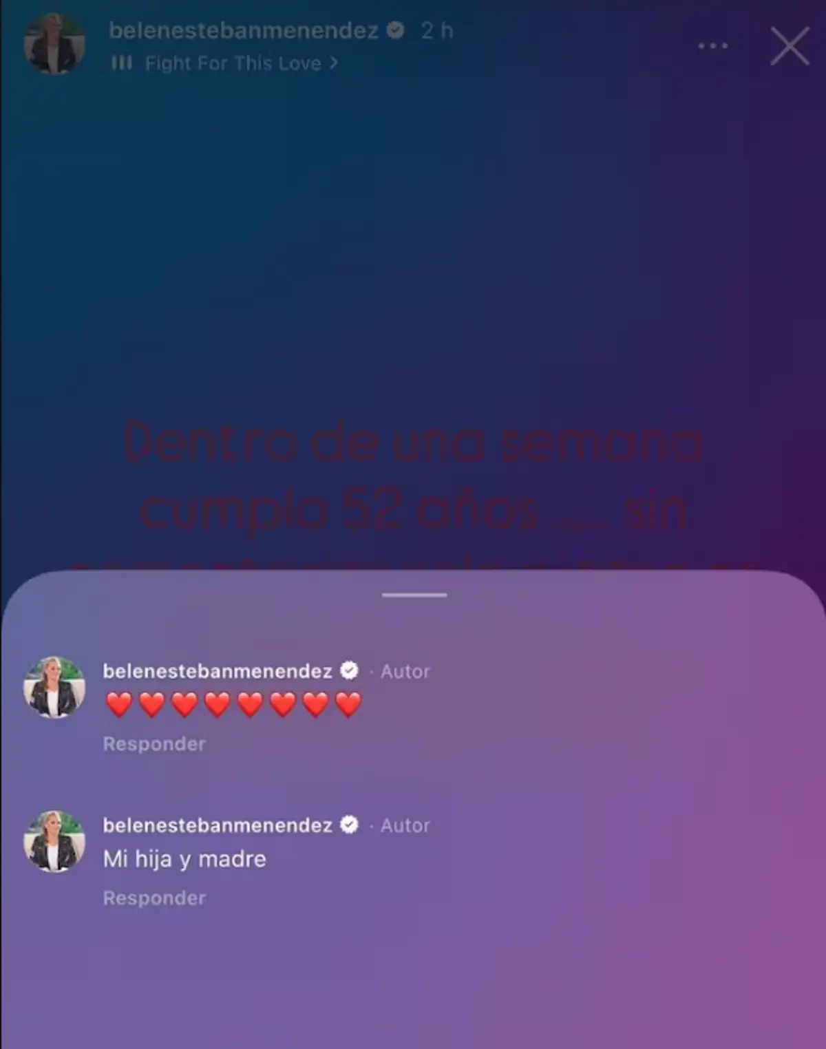 Mensaje Belén Esteban en IG 2