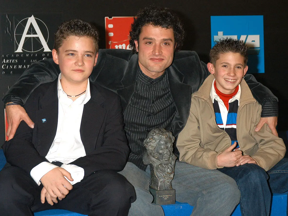 El actor Daniel Guzman (actor "Aquí no hay quien viva") junto a los jóvenes actores Adrian Gordillo y Adam Jezierski, protagonistas del cortometraje "Sueños"