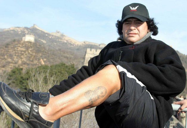 Maradona muralla china tatuaje