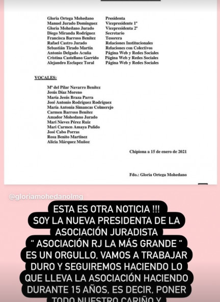 Gloria Camila anuncia que va a ser presidenta de una asociación de Rocío Jurado